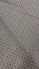 Solid Color Rhinestone Fabric - Champagne - 4 Way Stretch Soft Solid Color Fabric with Crystal Stones Sold By Yard