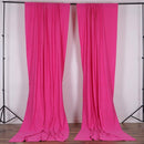 5 Feet x 10 Feet - Fuschia Polyester Poplin Backdrop Drape Curtains Photography Event Decor 1 Pair