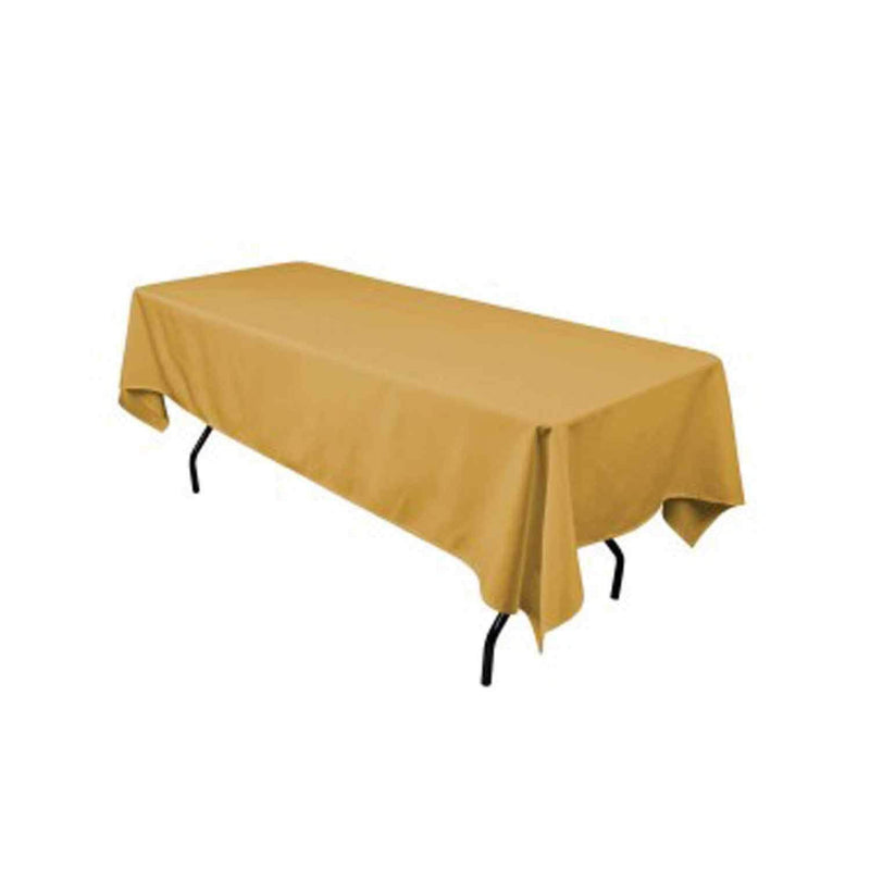 Gold 60" Rectangular Tablecloth Polyester Rectangular Cloth Table Covers for All Events