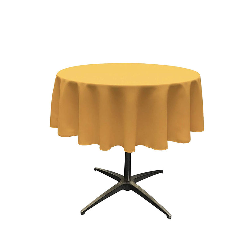 Round Tablecloth - Gold - Round Banquet Polyester Cloth, Wrinkle Resist Quality (Pick Size)