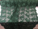 Guipure Lace Fabric - Hunter Green - Embroidered Bridal Wedding Dress Design Sold By The Yard