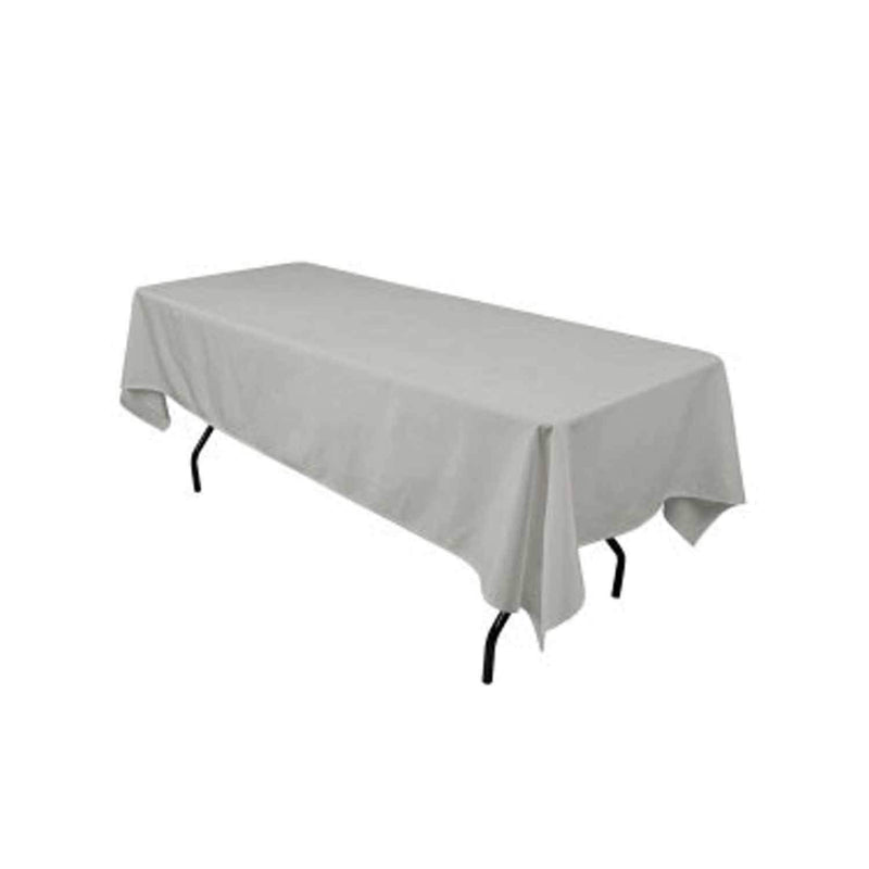 Gray 60" Rectangular Tablecloth Polyester Rectangular Cloth Table Covers for All Events