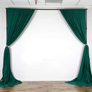 5 Feet x 10 Feet - Hunter Green Polyester Poplin Backdrop Drape Curtains, Photography Decor 1 Pair