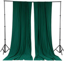5 Feet x 10 Feet - Hunter Green Polyester Poplin Backdrop Drape Curtains, Photography Decor 1 Pair