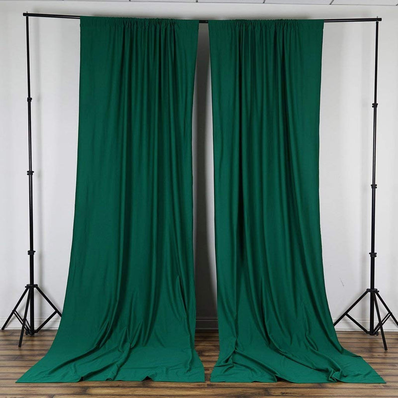 5 Feet x 10 Feet - Hunter Green Polyester Poplin Backdrop Drape Curtains, Photography Decor 1 Pair