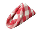 Checkered Napkins - Hot Pink - 15-Inch Polyester Napkins (1-Dozen) Checkered Napkins