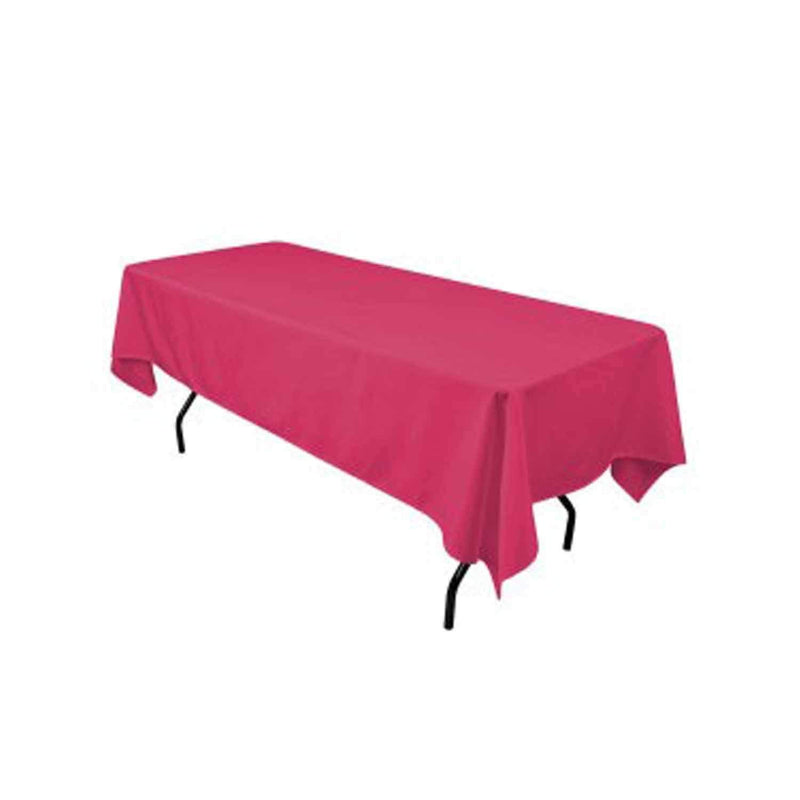 Hot Pink 60" Rectangular Tablecloth Polyester Rectangular Cloth Table Covers for All Events