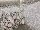 Guipure Lace Fabric - Ivory - Embroidered Floral Bridal Lace Guipure Wedding Dress By The Yard