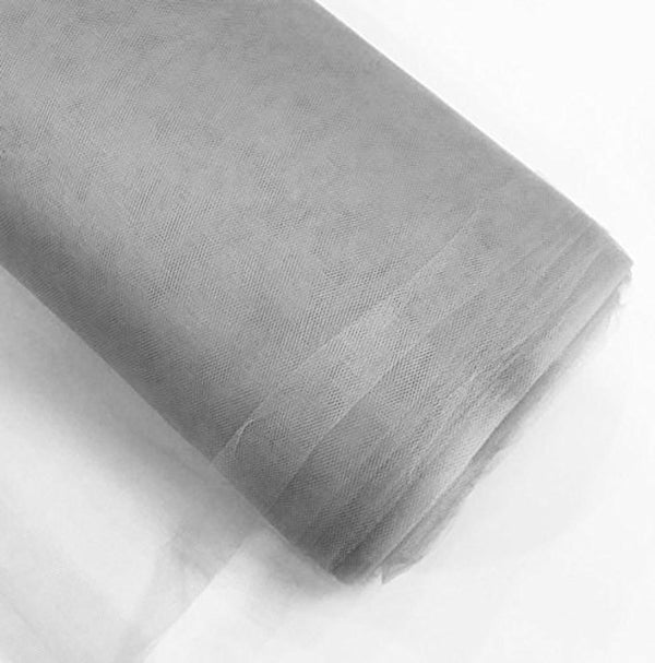 Tulle Bolt Fabric - Silver - 54" - 40 Yard 100% Polyester Fabric Tulle Fabric Bolt Roll