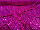 Mini Glitz Sequins -  Fuschia - Mini Sequins on 4 Way Stretch Lace Mesh Fabric