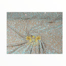 Velvet Stretch Sequins - Aqua Sequins On Nude Velvet - 2 Way Stretch Velvet Fabric 58/60”