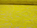 Geometric Fabric - Yellow - Geometric Sequins Pattern Design 4 Way Stretch Sold By Yard
