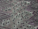 Geometric Sequins Fabric - Purple/Silver - Triangle Firework Pattern 4 Way Stretch Sold By Yard