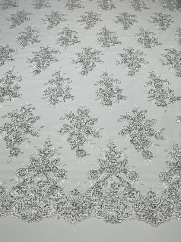 Designer LV Embroidery Fabrics on Mesh Embroidered Lace