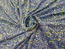 Velvet Stretch Sequins - Clear on Lilac Velvet - Sequins 2 Way Stretch Velvet Fabric 58/60”