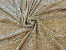 Velvet Stretch Sequins - Clear Sequin on Light Olive - Sequins 2 Way Stretch Velvet Fabric 58/60”
