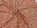 Velvet Stretch Sequins - Rose Gold - 2 Way Stretch Velvet Fabric 58/60”