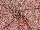 Velvet Stretch Sequins - Rose Gold - 2 Way Stretch Velvet Fabric 58/60”