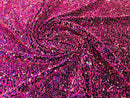 Velvet Stretch Sequins - Fuchsia/Lilac - 2 Way Stretch Velvet Fabric 58/60”