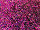 Velvet Stretch Sequins - Fuchsia/Lilac - 2 Way Stretch Velvet Fabric 58/60”