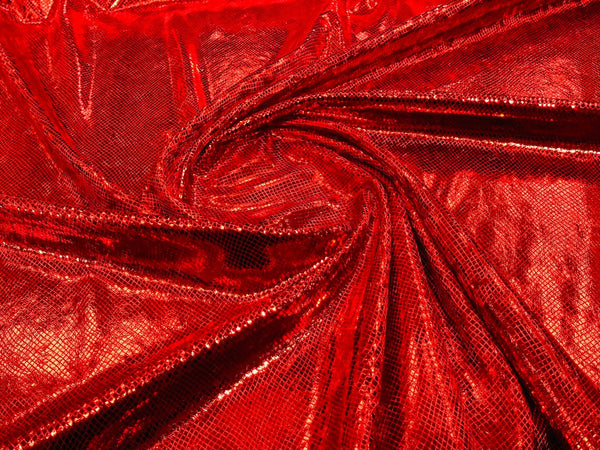 Snake Stretch Velvet - Red - 58/60" Stretch Velvet Fabric with Snake Print By Yard