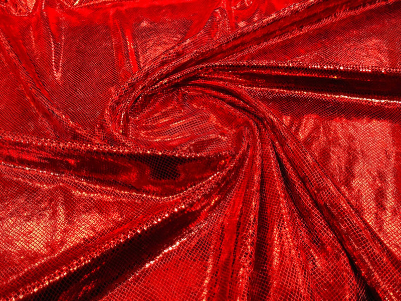 Snake Stretch Velvet - Red - 58/60" Stretch Velvet Fabric with Snake Print By Yard