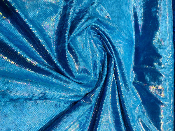 Snake Stretch Velvet - Turquoise - 58/60" Stretch Velvet Fabric with Snake Print By Yard