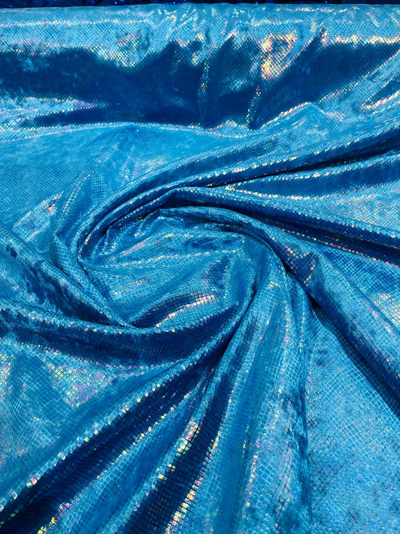 Snake Stretch Velvet - Turquoise - 58/60" Stretch Velvet Fabric with Snake Print By Yard