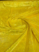 Snake Stretch Velvet - Iridescent Yellow - 58/60" Stretch Velvet Fabric with Snake Print By Yard