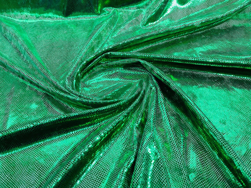 Snake Stretch Velvet - Emerald Green - 58/60" Stretch Velvet Fabric with Snake Print By Yard