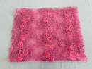 Flower Lace Fabric - Candy Pink - Embroidered Flower With Sequins on a Mesh Lace Fabric By Yard