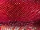 Fish Net Spandex Rhinestone Fabric - Burgundy- Solid Spandex Fish Net Design Fabric with Rhinestones by Yard