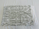 Paisley Sequin Fabric - Silver - Line Pattern 4 Way Stretch Elegant Fabric By The Yard