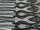 Mermaid Design Sequins Fabric - Black / Silver - Sequins Fabric 4 Way Stretch on Mesh By Yard