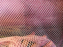 Fish Net Spandex Rhinestone Fabric - Pink - Solid Spandex Fish Net Design Fabric with Rhinestones by Yard