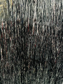 Metallic Fringe Eyelash Design - Embroidered 2 Way Stretch Fancy Fringe By Yard