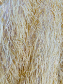 Metallic Eyelash Fabric  - Feather/Eyelash/Fringe Design on Mesh Sold By Yard