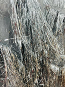 Metallic Fringe Eyelash Design - Silver - Embroidered 2 Way Stretch Fancy Fringe By Yard