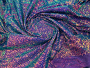 Mini Glitz Sequins - Iridescent Purple on Purple Mesh - Mini Sequins 4 Way Stretch Mesh Fabric