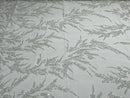 Leaf Plant Cluster Design Fabric - White - Beaded Embroidered Leaves Design on Lace Mesh By Yard