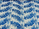 Floral Plant Cluster Fabric - Royal Blue - Embroidered High Quality Lace Fabric Sold by Yard