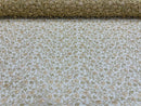 Metallic Floral Lace Fabric - Gold  - Embroidered  Flower Design on Lace Mesh Fabric By Yard