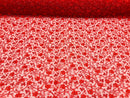 Metallic Floral Lace Fabric - Red - Embroidered  Flower Design on Lace Mesh Fabric By Yard