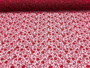 Metallic Floral Lace Fabric - Burgundy - Embroidered  Flower Design on Lace Mesh Fabric By Yard
