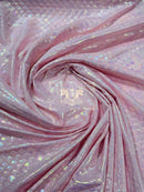 Mermaid Foil Fabric - Pink - Mermaid Print Design on Spandex Fabric