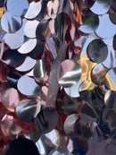Jumbo 1.5" Circle Sequins - Blush - Jumbo Sequins On Mesh Fabric Sold By The Yard