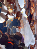 Jumbo 1.5" Circle Sequins - Rose Gold - Jumbo Sequins On Mesh Fabric Sold By The Yard