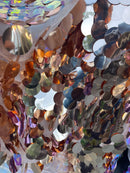 Jumbo 1.5" Circle Sequins - Rose Gold - Jumbo Sequins On Mesh Fabric Sold By The Yard