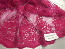 Metatron Fabrics Magical French Design Mesh Lace Fabric Fuschia - Sold by Yard