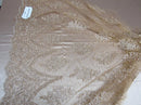 Lace Fabric By The Yard French Design Embroidered Mesh For Bridal Wedding Dress Champagne